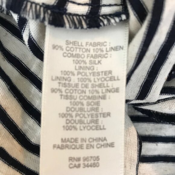 REBECCA Taylor Striped Dress Navy With Pockets Size  M - Picture 7 of 7